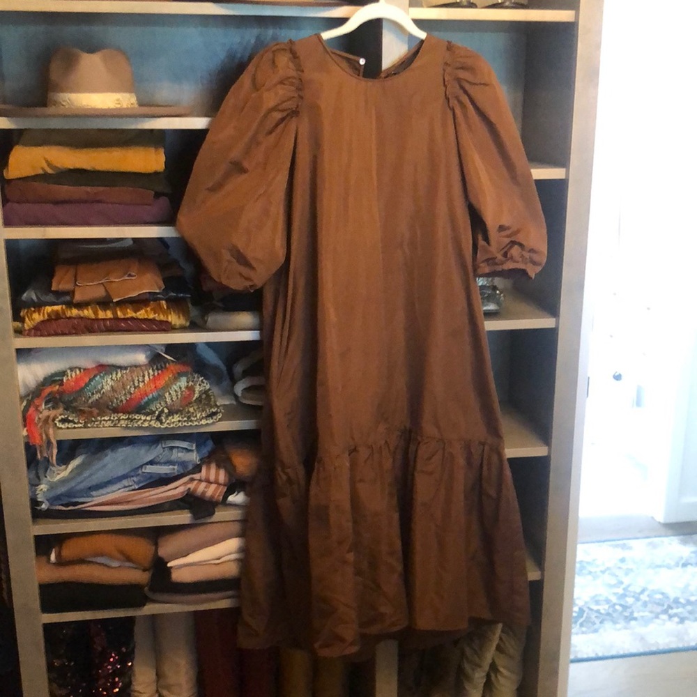 Zara puff sleeve midi dress - Picture 5 of 12